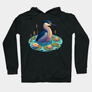 Anime Heron Bath With Water Lily Hoodie